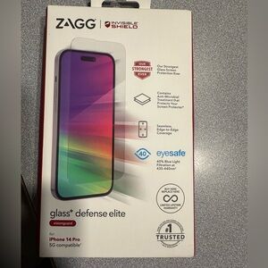 BRAND NEW ZAGG invisible shield for iPhone 14 Pro with blue light filtration